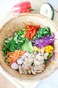 Quick Thai Chicken Salad with Spicy Peanut Dressing