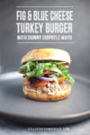 Photo of burger with text overlay