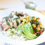 Cauliflower Rice, Mango, Chicken Bowl with Light Chimichurri