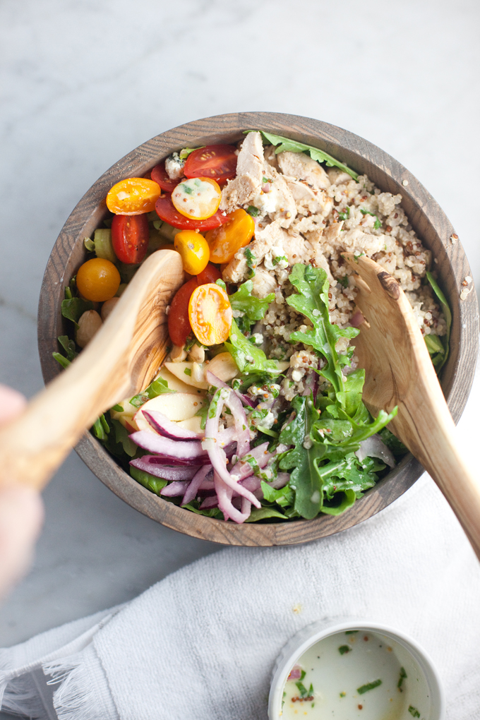 Waldorf Quinoa Arugula Salad www.Lillieeatsandtells.com