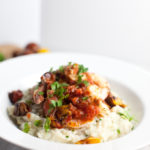 on Shrimp with Burst Tomatoes and Mashed Cauliflower lillieeatsandtells.com