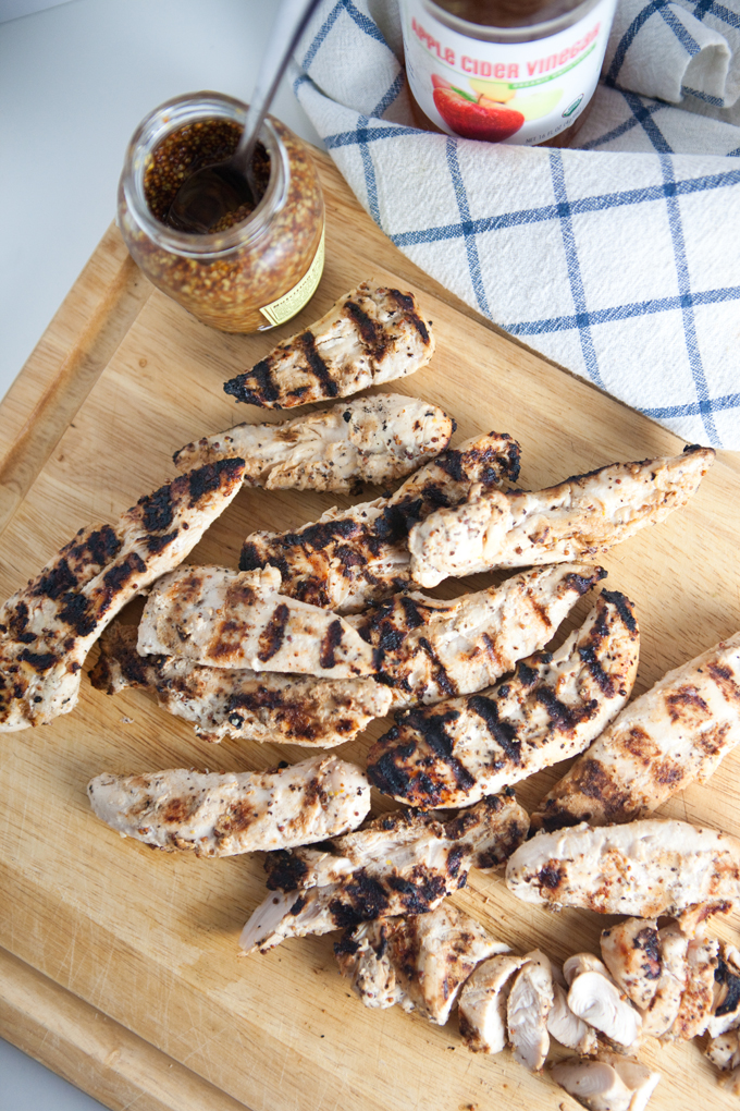 Every Day Garlic Dijon Grilled Chicken weighing raw vs cooked food. www.lillieeatsandtells.com