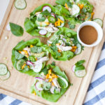 5 minute Thai Chicken Lettuce Wraps www.lillieeatsandtells.com