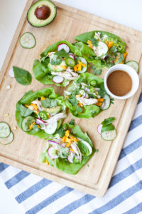 5 minute Thai Chicken Lettuce Wraps www.lillieeatsandtells.com