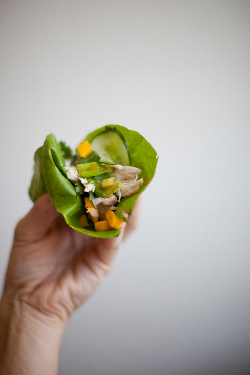 5 minute Thai Chicken Lettuce Wraps