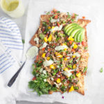 A totally macro-friendly personal 9x13 of Nachos for 575 calories!