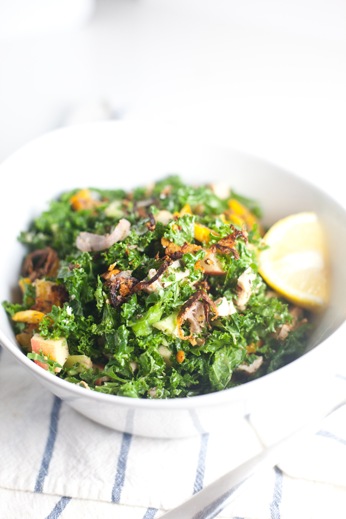 Kale Salad with Delicata Squash www.lillieeatsandtells.com