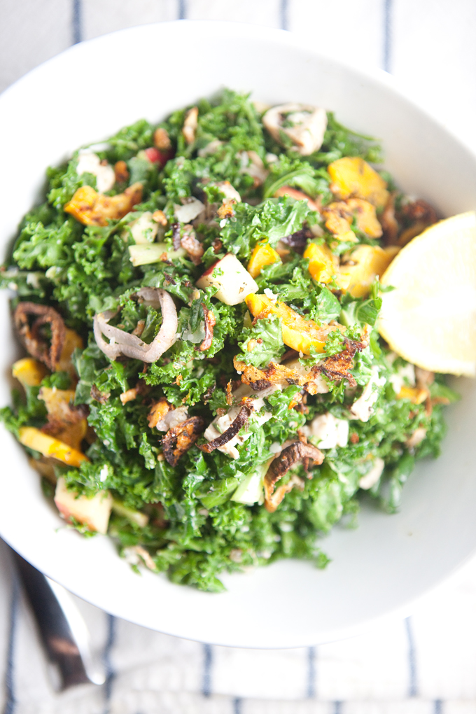 Kale Salad with Delicata Squash www.lillieeatsandtells.com