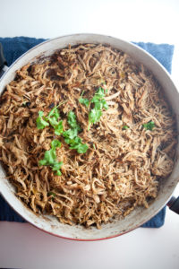 Easiest Slow Cooker Crispy Carnitas- So macro-friendly. Super low fat, high protein, and good in everything! www.lillieeatsandtells.com