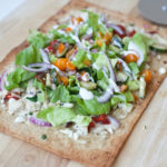 Macro Friendly greek flatbread pizza www.lillieeatsandtells.com