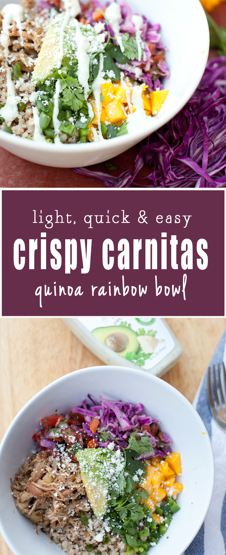 Crispy Carnitas Quinoa Bowl www.lillieeatsandtells.com