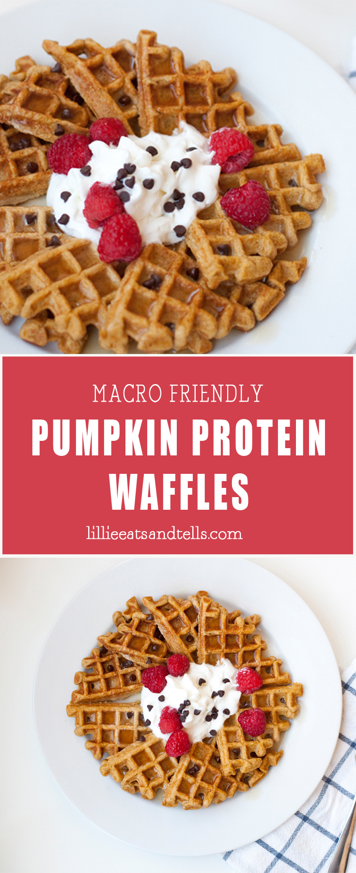 Macro Friendly Pumpkin Protein Waffles www.lillieeatsandtells.com