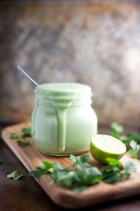 Lightened Up Creamy Cilantro Lime Ranch- SOOO macro friendly... you can pile it on!