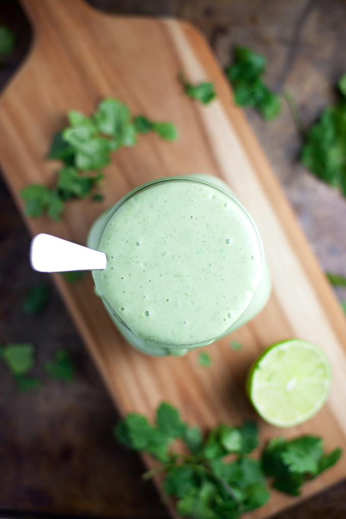 Lightened Up Creamy Cilantro Lime Ranch- SOOO macro friendly... you can pile it on!