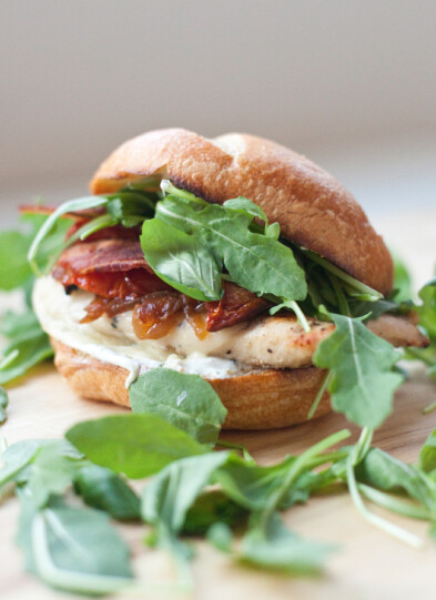 Macro Friendly Caprese Chicken Sandwich with Roasted Tomatoes and light basil garlic aioli www.lillieeatsandtells.com