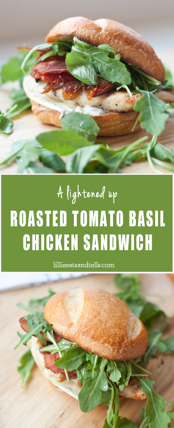 roasted tomato basil chicken sandwich- macro-friendly