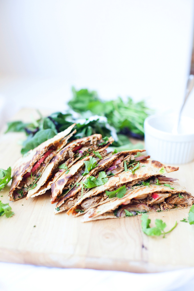 BBQ Pulled Pork Lavash Quesadilla www.lillieeatsandtells.com