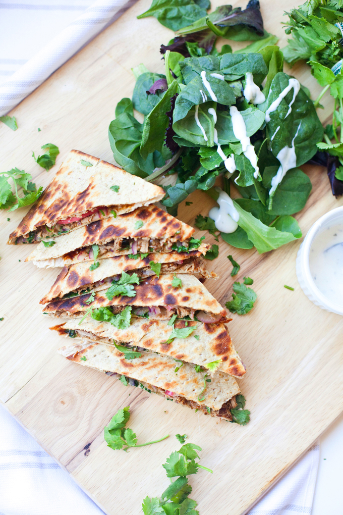 BBQ Pulled Pork Lavash Quesadilla www.lillieeatsandtells.com