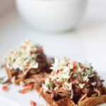 BBQ Pulled Pork and Lighter Cornbread Waffles www.lillieeatsandtells.com