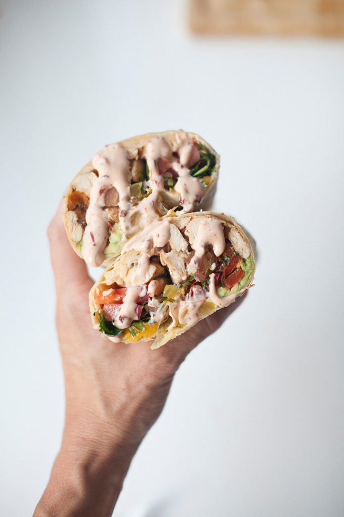 Giant Skinny Chicken Fajita Burrito www.lillieeatsandtells.com