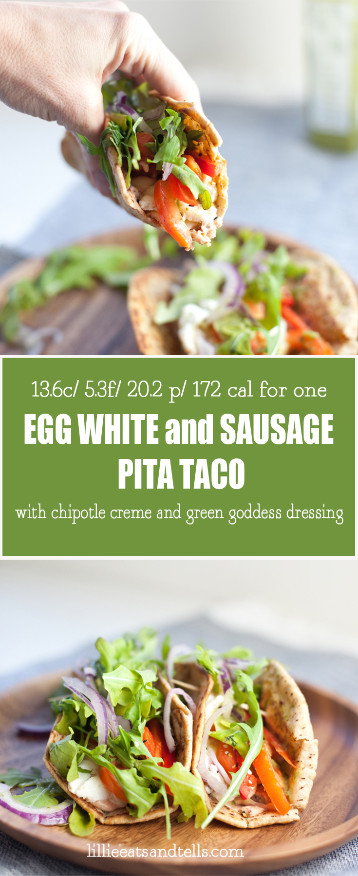 Egg white pita tacos www.lillieeatsandtells.com