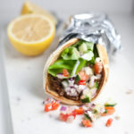 Greek Pitas with Shredded Pork and Cucumber Feta Salsa www.lillieeatsandtells.com