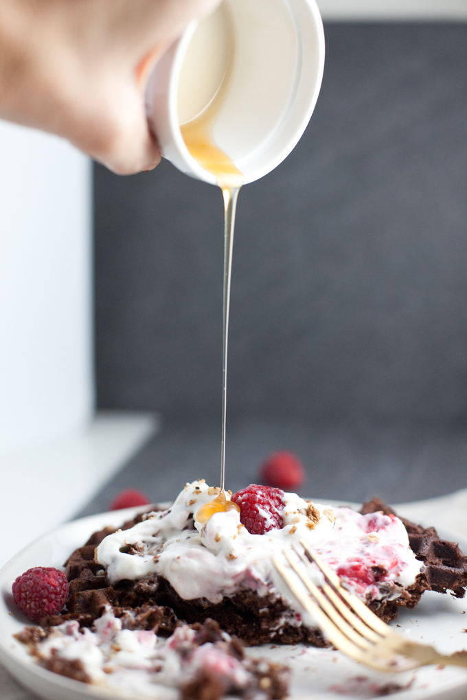 Kodiak and Lil Buff Chocolate Waffles www.lillieeatsandtells.com