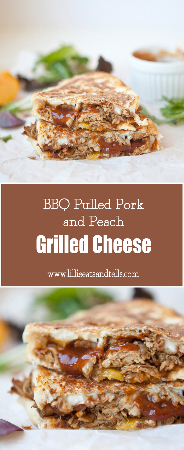 bbq pork and peach grilled cheese www.lillieeatsandtells.com