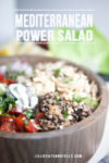 Close up shot of mediterranean lentil salad