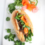 Lightened up Banh Mi Sandwich #macrofriendly #skinnyrecipes #weightwatchers #healthy #banhmi www.lillieeatsandtells.com #skinny #macrofriendly #healthy #banhmi #instantpot