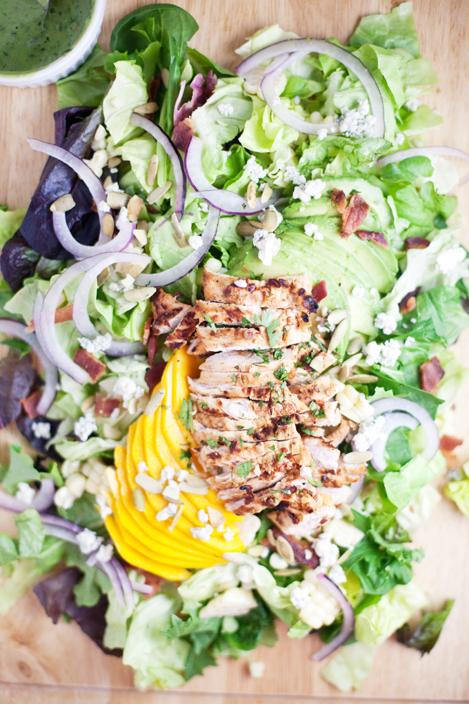 Chipotle Grilled Chicken and Mango Cobb #macrofriendly #skinny #light #healthy www.lillieeatsandtells.com