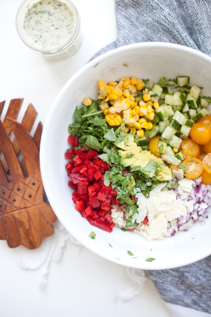 Summer Chopped Salad #macrofriendly #light #healthy www.lillieeatsandtells.com