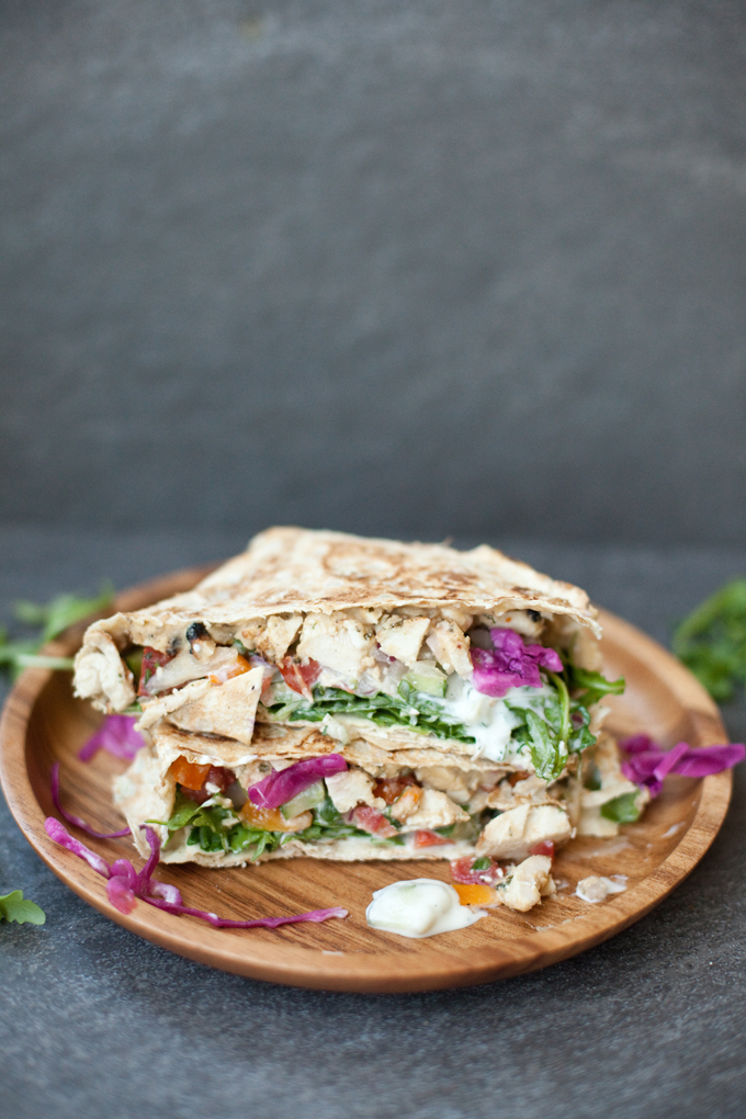 Greek Crunch Wrap www.lillieeatsandtells.com #macrofriendly #lowcarb #macrofriendlyrecipes #healthychickenrecipes