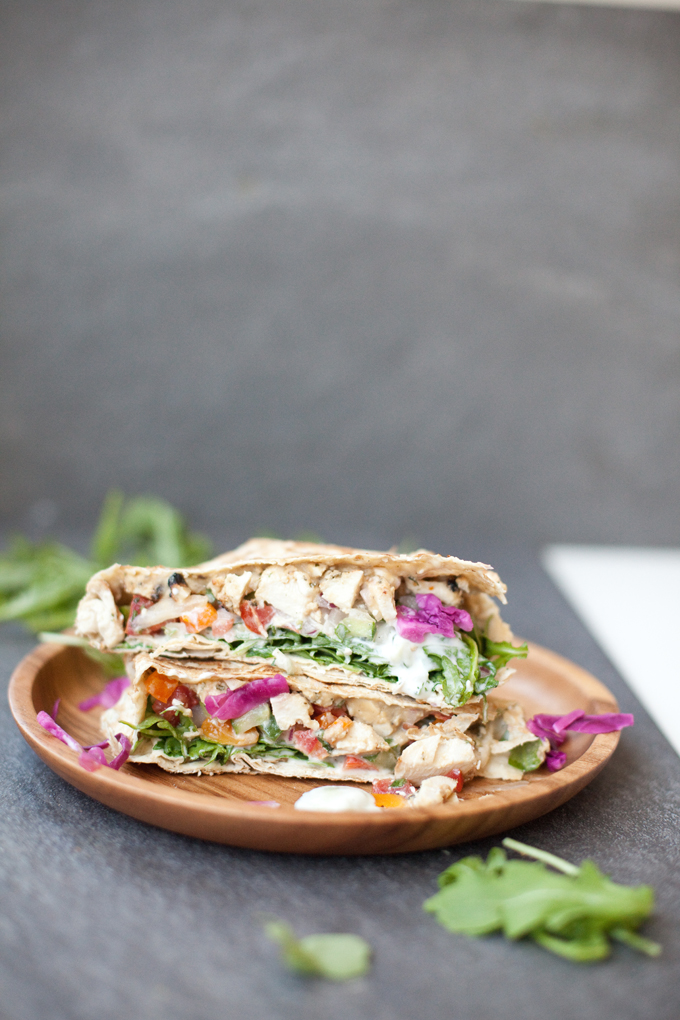 Greek Crunch Wrap www.lillieeatsandtells.com #macrofriendly #lowcarb #macrofriendlyrecipes #healthychickenrecipes