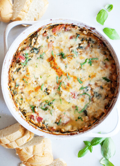 Cheesy spaghetti squash bake in one pan.