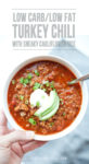 Bowl of chili with text overlay