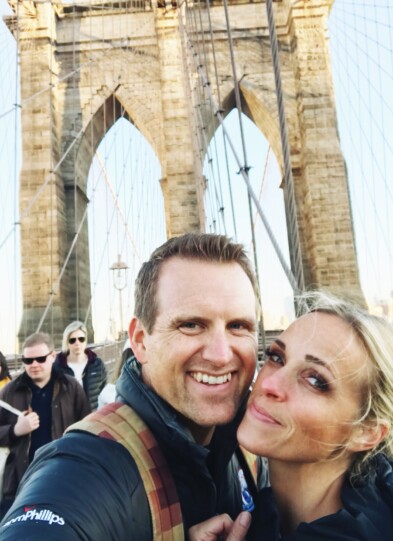 Couple on Brooklyn Bridge