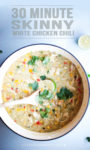 pot of chicken chili with text
