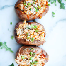 healthy, creamy buffalo chicken