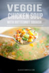 Pot of veggie chicken soup