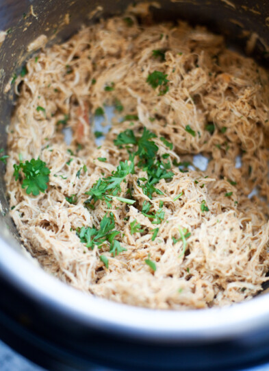 healthy creamy instant pot buffalo chicken. www.lillieeatsandtells.com