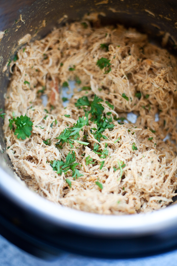 healthy creamy instant pot buffalo chicken. www.lillieeatsandtells.com