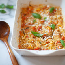 Try my low-fat feta spaghetti squash dish. www.lillieeatsandtells.com