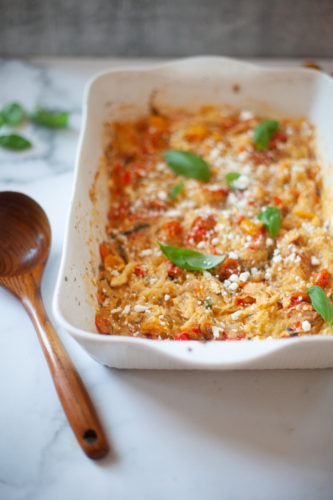 Try my low-fat feta spaghetti squash dish. www.lillieeatsandtells.com