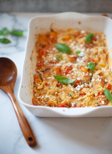 Try my low-fat feta spaghetti squash dish. www.lillieeatsandtells.com