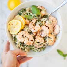 zuchinni noodles, zoodles, shrimp, lemon, garlic, ricotta cheese. www.lillieeatsandtells.com