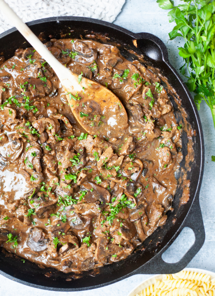 feed your family with healthy beef stroganoff www.lillieeatsandtells.com