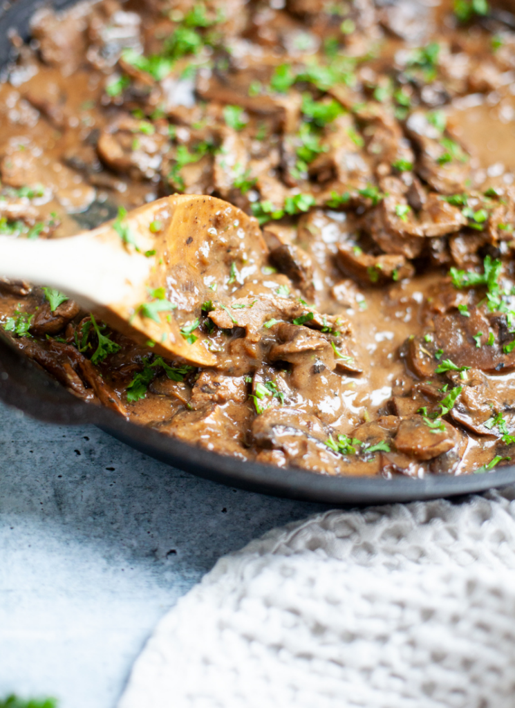You won't miss the heavy calories in this beef stroganoff www.lillieeatsandtells.com
