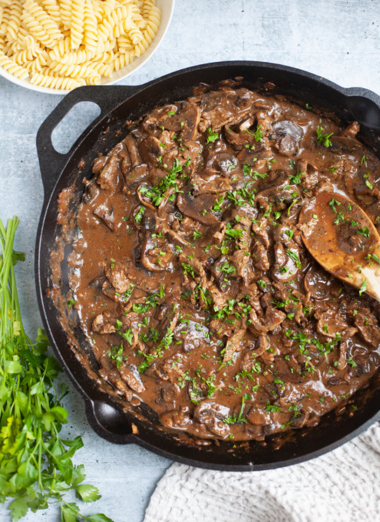 Lightened Up Beef Stroganoff www.lillieeatsandtells.com