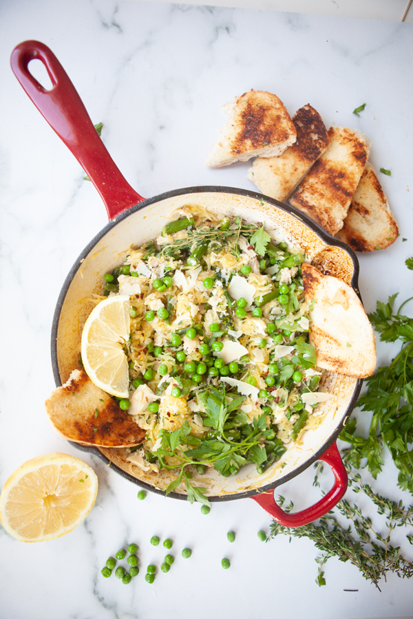 Spring Spaghetti Squash Skillet www.lillieeatsandtells.com
